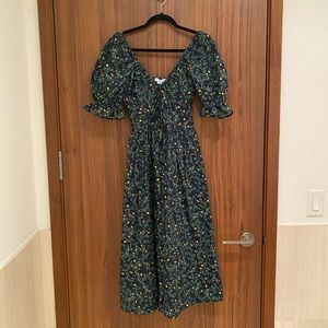 Hill House Home The Ophelia Nap Dress Midnight Garden Poplin (Size S)